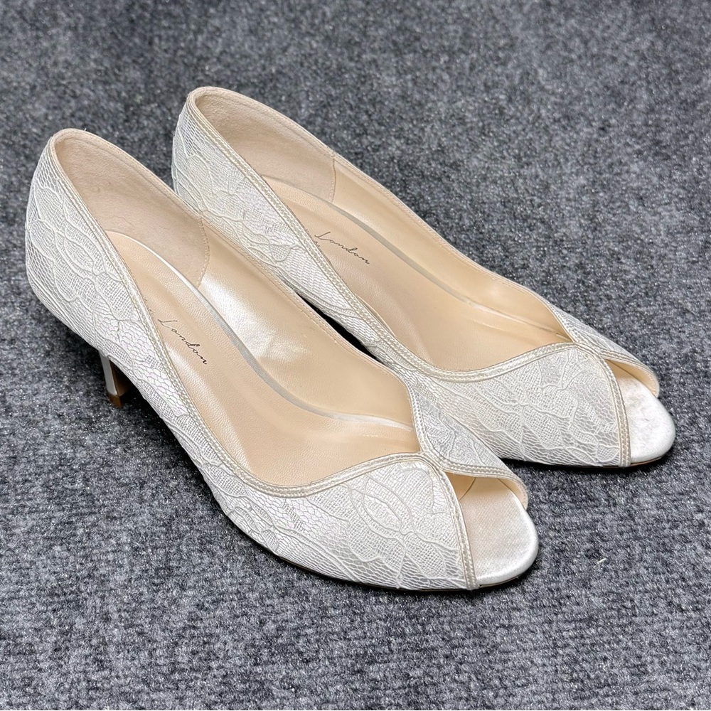 Paradox London Pink Peep Toe Pumps Ivory‎ Champagne Size 7.5 Wedding